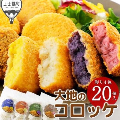 大地のコロッケ 彩り4色セット 60g×20個 国産 お惣菜 おかず コロッケ