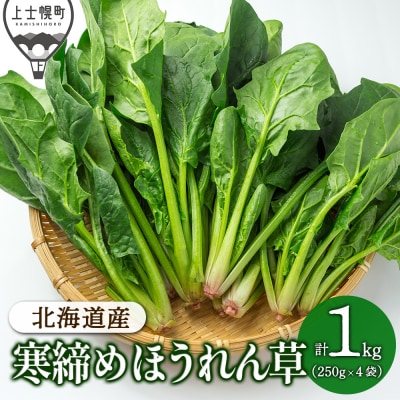 北海道産 寒締め ほうれんそう 計1kg 冬霧7 フユギリセブン 上士幌町 須田農場 野菜