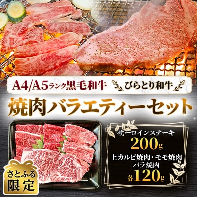 【さとふる限定】【A4/A5ランク黒毛和牛】びらとり和牛焼肉バラエティーセット