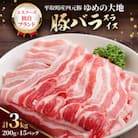 【平取町産四元豚】ゆめの大地豚バラスライス　200g×15パック計3kg