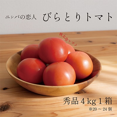 【令和8年6月以降発送】びらとりトマト(桃太郎トマト)栄養素が豊富な1箱!約4kg(20 ～24個)