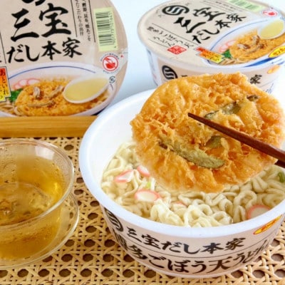【3ヵ月毎定期便】「三宝だし本家 博多ごぼう天うどん」1ケース(計12個)全4回