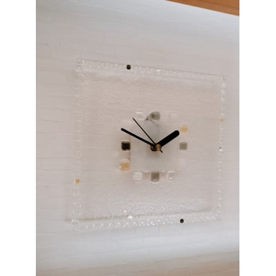 ステンドグラス【石畳ガラスの掛け時計】　乾電池付き