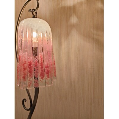 【さとふる限定】一点限定!ステンドグラス『枝垂れ桜』ハンギングランプ USA製ガラス使用　