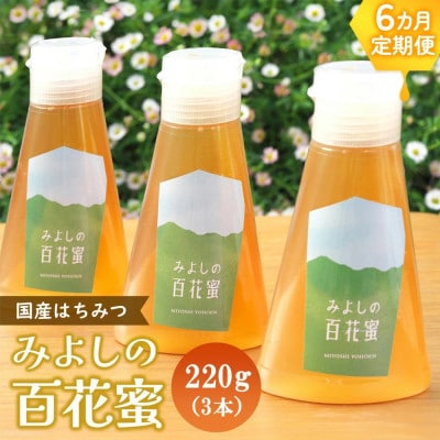 【毎月定期便】みよしの百花蜜 220g×3本全6回