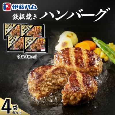 鉄板焼きハンバーグ2個入り×4袋(基山町)