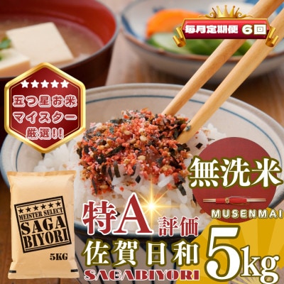 【毎月定期便】【無洗米】さがびより5kg(基山町)全6回
