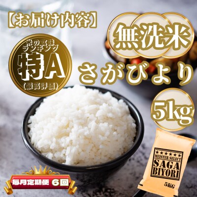 【毎月定期便】【無洗米】さがびより5kg(基山町)全6回