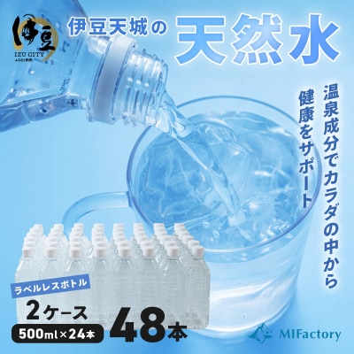 伊豆天城の天然水<ラベルレス>500ml×24本×2ケース