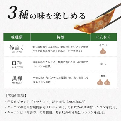 修善寺 生 ぎょうざ 3種 食べくらべ セット 餃子 (冷凍) 120個