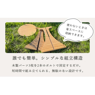 伊豆市の学校机を再利用 した「BBQコンロと木製スツール」セット