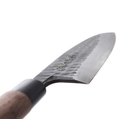 鍛造槌目黒打の出刃包丁150mm