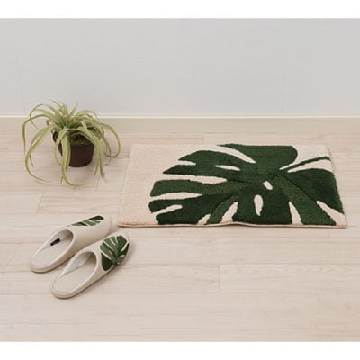 M+home モンステラ インテリアマット 45×70cm