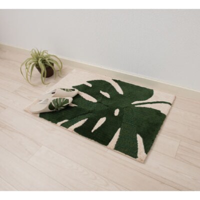 M+home モンステラ インテリアマット 55×85cm