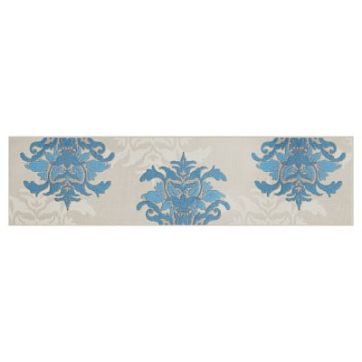 DECORMUSEE サミーラ キッチンマット 45×180cm ブルーグレー
