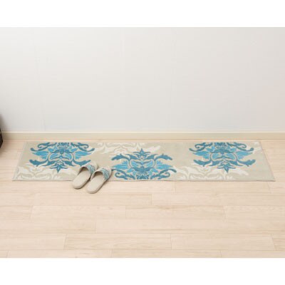 DECORMUSEE サミーラ キッチンマット 45×180cm ブルーグレー