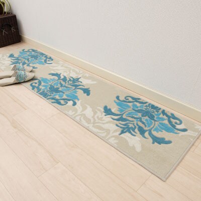 DECORMUSEE サミーラ キッチンマット 45×180cm ブルーグレー