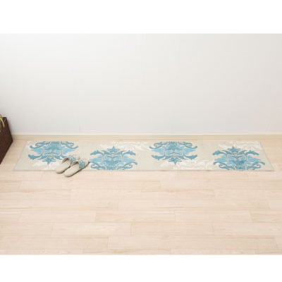 DECORMUSEE サミーラ キッチンマット 45×240cm ブルーグレー