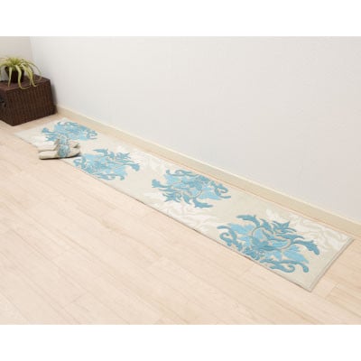 DECORMUSEE サミーラ キッチンマット 45×240cm ブルーグレー