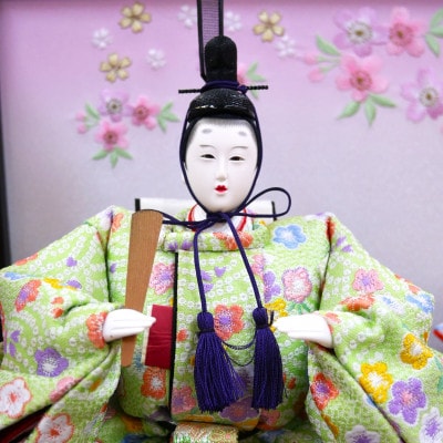 雛人形　京三五　5人「焼桐刺繍桜」オリジナル収納箱　No.35-804