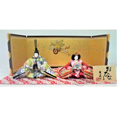 雛人形　京八番「流水桜」オリジナル金襴敷　No.8-806-S