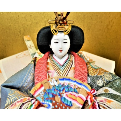 雛人形　京九番親王「正絹袋帯」紗張台飾り　No.9-409