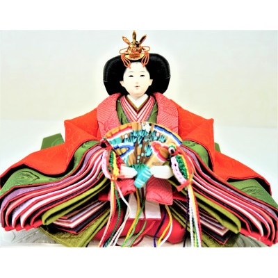 雛人形　京三五親王「正絹高野槙」　　　　　オリジナル金襴敷　No.35-326
