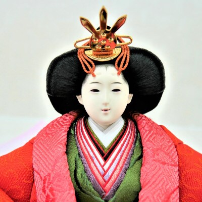 雛人形　京三五親王「正絹高野槙」　　　　　オリジナル金襴敷　No.35-326