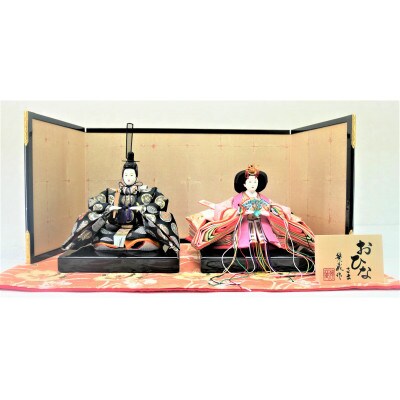 雛人形　京三五親王「桔梗花紋」オリジナル金襴敷　No.35-904-II