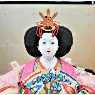 雛人形　京三五親王「桔梗花紋」オリジナル金襴敷　No.35-904-II