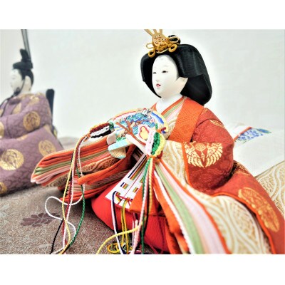 雛人形　京十番親王「正絹　向い鳳凰の丸」オリジナル金襴敷　No.10-905