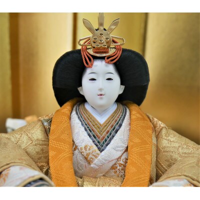 雛人形　京三五親王「正絹袋帯～GOLD～」オリジナル金襴敷　No.35-514