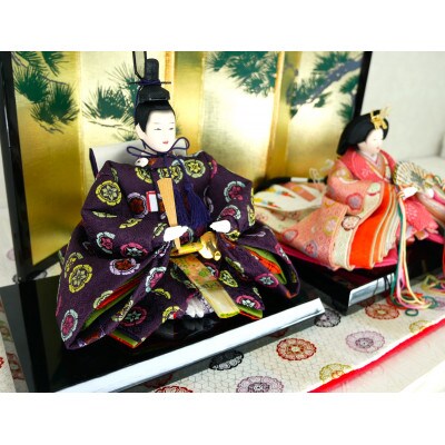 雛人形　京芥子親王「桔梗華紋」オリジナル金襴敷　No.K-607