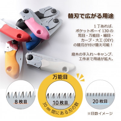 【シルキー替刃式折込鋸】　ポケットボーイ万能目　本体  130mm