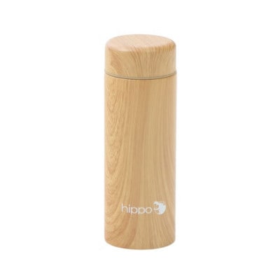 水筒 ステンレスボトル 300ml hippo(ヒッポ) 筒形【ウッドナチュラル】