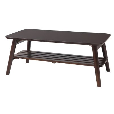 棚付き折れ脚テーブル Pinocchio(ピノッキオ) 【ダークブラウン】　1台
