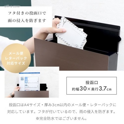 壁掛けポスト Serra Premium (セラ プレミアム) 【ブラック/ステンレスグレー】　1台