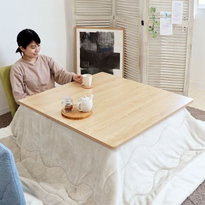 リバーシブルこたつ天板 Suola スオラ【ウッドナチュラル/ウッドホワイト】　90×90cm