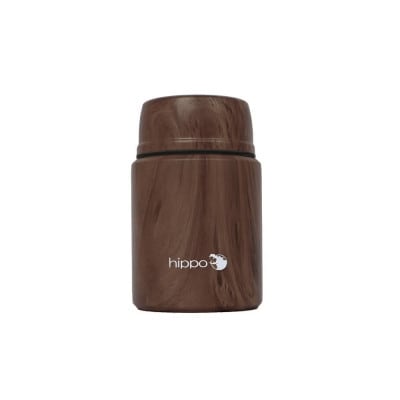 ステンレススープジャー(500ml) hippo(ヒッポ)【ウッドダークブラウン】
