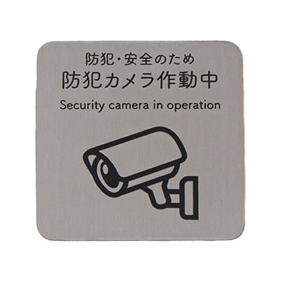 メッセージプレート 完成品【ステンレスシルバー/防犯カメラ ver.】 1セット