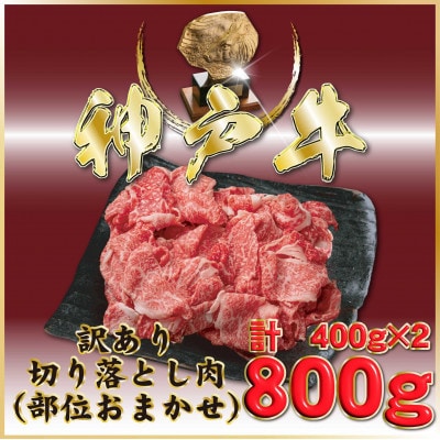 神戸牛(神戸ビーフ) 訳あり 切り落とし肉 計800g ONS1-2 【2026年4月より順次発送】