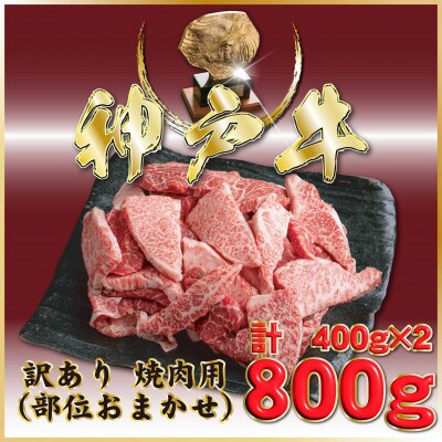 神戸牛 訳あり おまかせ焼き肉用 計800g ONY1-2 【2026年4月より順次発送】