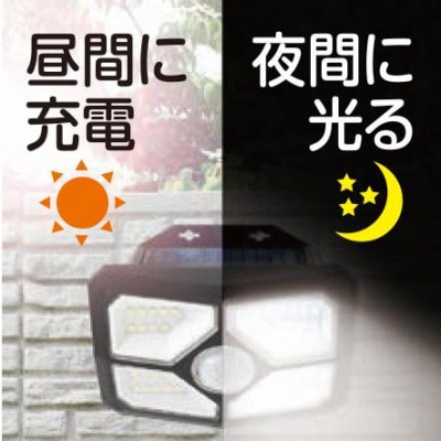 大進 明るさ切り替えができる ソーラー センサーライト600lm DLS-WL009 防犯ライト