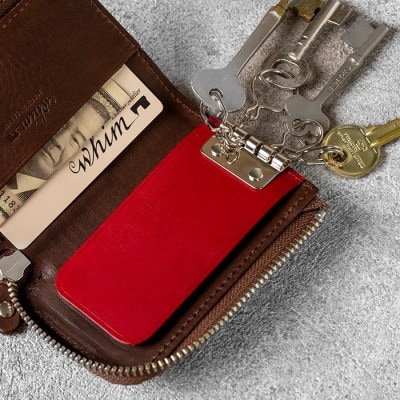 ファスナーキーケース　4連　Andy/ブラウン