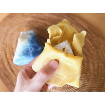 藍染草木染めエコラップS,M2枚セット(A藍染セット)