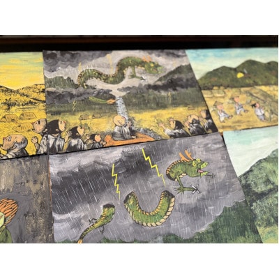民話「さかれた龍」 原画 6点セット