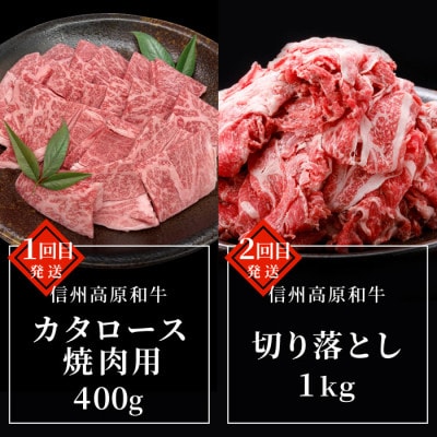 【毎月定期便】根羽村　人気お肉定期便　カタロース・切り落とし・モモブロック・ステーキ全4回