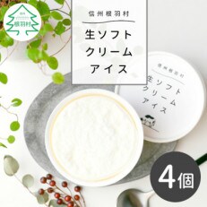 ふんわり軽い口どけ!生ソフトクリームアイス(100ml)&times;4個