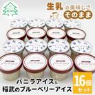 マダガスカル産バニラビーンズ香るバニラアイス&いなぶのブルーベリーアイス 16個セット