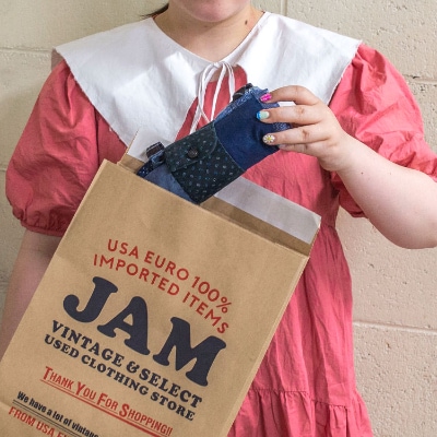 古着屋JAM アメリカ村店「ふるさと寄付金オリジナル返礼品」ハンドメイドパッチワークトートバッグ